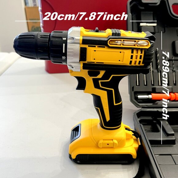 New Rechargeable Cordless Drill w/2 Lithium Batteries, Quick Charger & Tool kit! - Picture 4 of 16